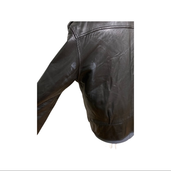 Vintage Slouchy Leather Jacket - Unisex Small Oversized Fit - Picture 10 of 13